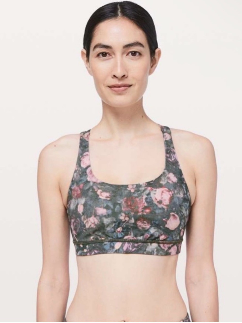 Lululemon Floral Scoop Neck Sports Bra